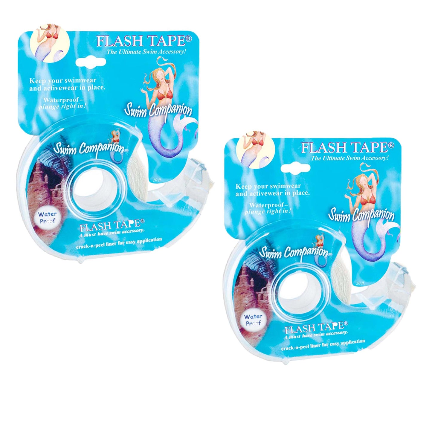 Braza Swim Flash Tape with Exclusive Crack N Peel Liner - Double Sided Clear Adhesive Clothing, Fabric and Body Tape