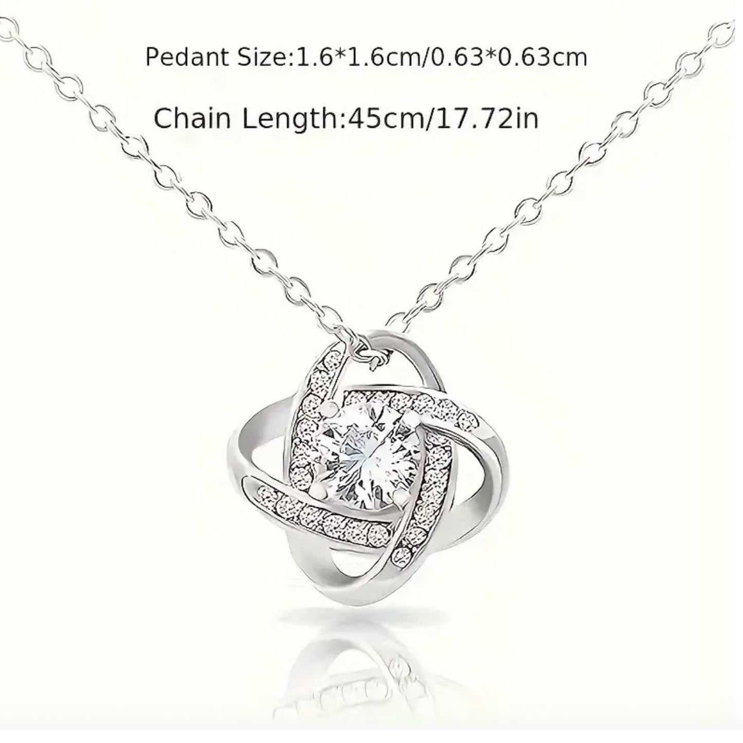 Love Knot Necklaces Moissanite Silver Diamond Pendant Necklace, Perfect Gift for Anniversary, Wedding, Birthday, Valentine's Day, Holiday and Christmas Gift