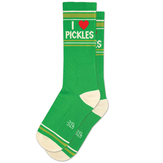 I Love Pickles, Unisex Gym Crew Socks (Made in the USA)