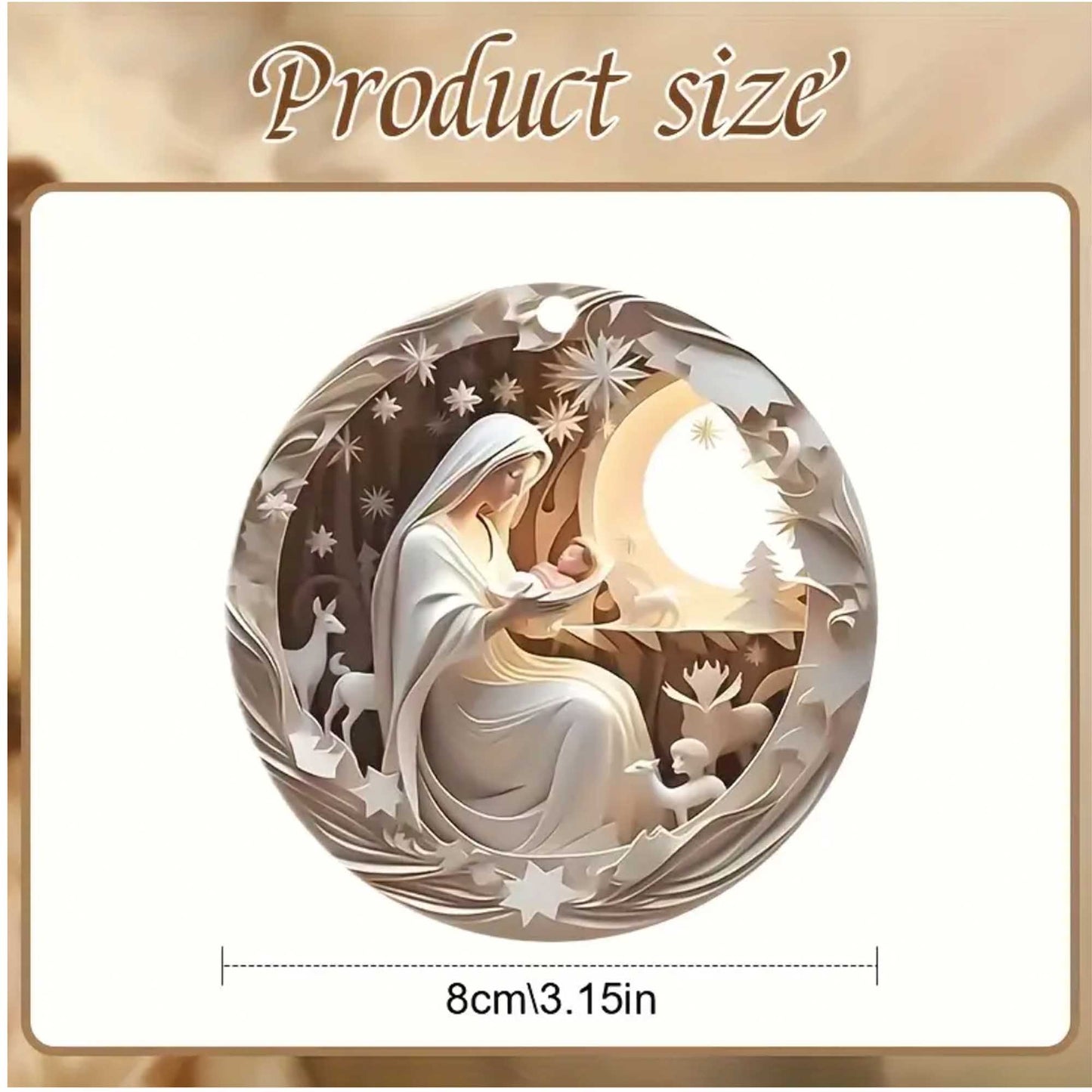Native Scene Handcrafted 2D Christmas Ornaments Decor, Holiday Gift - 8 Pcs Set