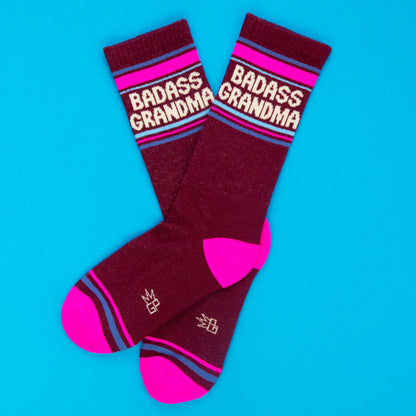 Novelty Crazy Gym Crew Socks, Fit a Women’s size 6 to Men’s size 15 ( Made in the USA )