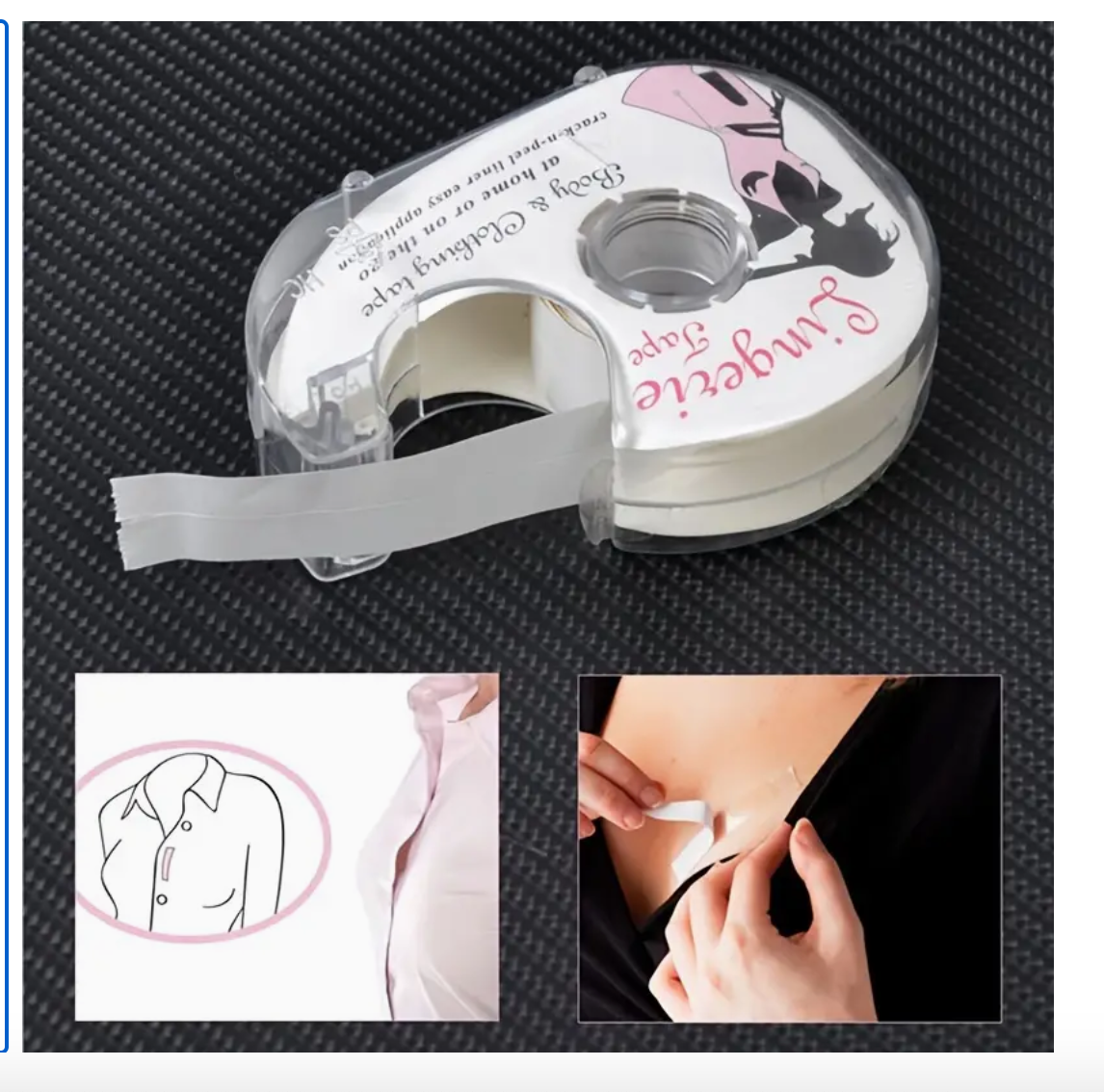 2 Rolls Double Sided Clothing Tape with Dispenser, Skin-Safe, Non-Slip – Zay Outlet 2 Rolls Double Sided Clothing Tape with Dispenser, Skin-Safe, Non-Slip – Zay Outlet