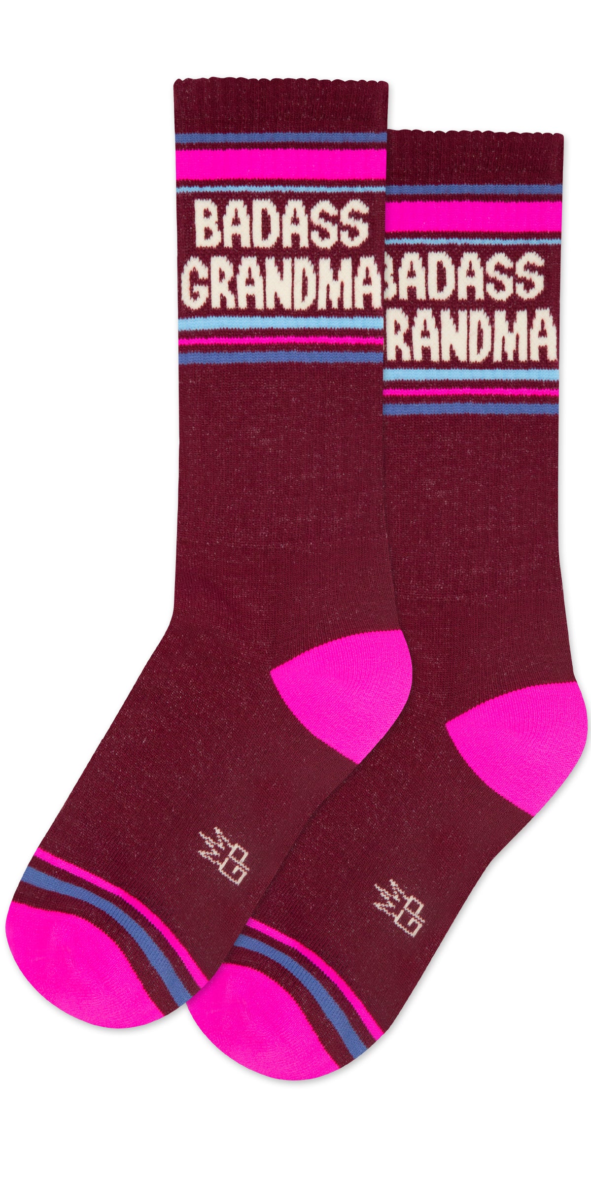 Novelty Crazy Gym Crew Socks, Fit a Women’s size 6 to Men’s size 15 ( Made in the USA )