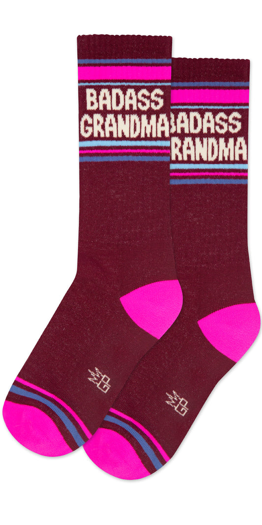 Novelty Crazy Gym Crew Socks, Fit a Women’s size 6 to Men’s size 15 ( Made in the USA )