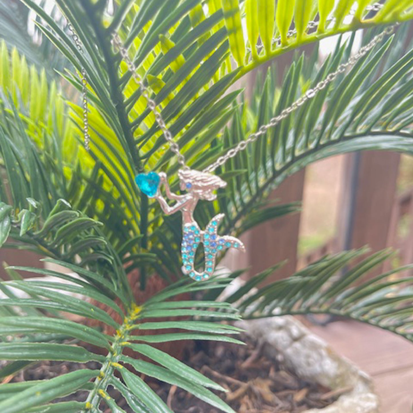 The Little Blue Mermaid Rhinestone Crystal Pendant Necklace, Birthday Jewelry Gifts for Women, Mom, Girls and Best Friend, Anniversary Valentines Day, Holiday Gifts