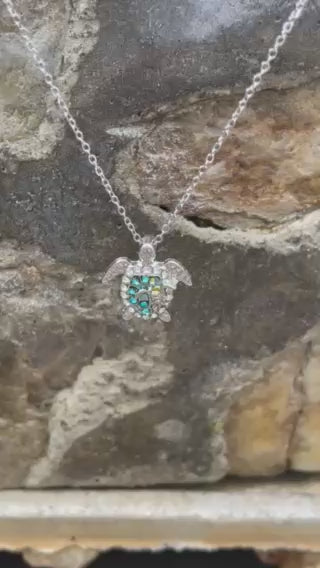 Sea Turtle Necklace 925 Sterling Silver, Ocean Turtle Pendant for Women, Birthday Anniversary Gift for Mom, Best Friend Jewelry