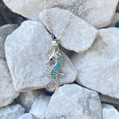 925 Sterling Silver Seahorse Necklace, Cute Ocean Pendant Jewelry Gift for Women, Birthday Gift for Mom or Best Friend