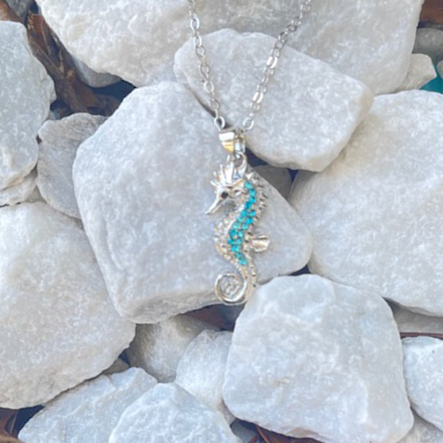 925 Sterling Silver Seahorse Necklace, Cute Ocean Pendant Jewelry Gift for Women, Birthday Gift for Mom or Best Friend