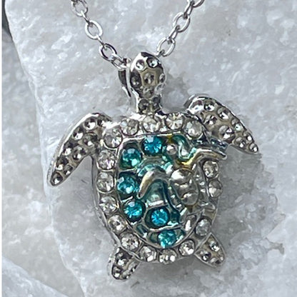 Sea Turtle Necklace 925 Sterling Silver, Ocean Turtle Pendant for Women, Birthday Anniversary Gift for Mom, Best Friend Jewelry