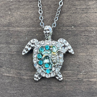 Sea Turtle Necklace 925 Sterling Silver, Ocean Turtle Pendant for Women, Birthday Anniversary Gift for Mom, Best Friend Jewelry