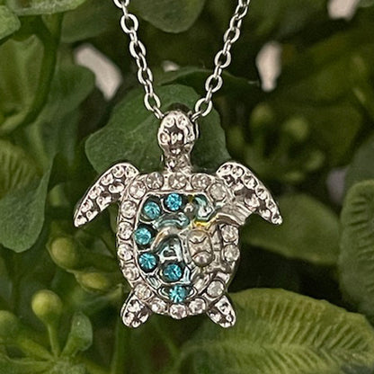 Sea Turtle Necklace 925 Sterling Silver, Ocean Turtle Pendant for Women, Birthday Anniversary Gift for Mom, Best Friend Jewelry